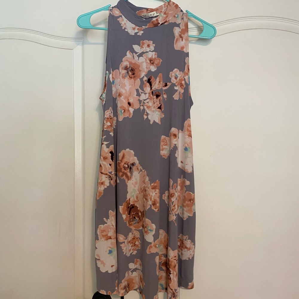 Mock neck floral dress